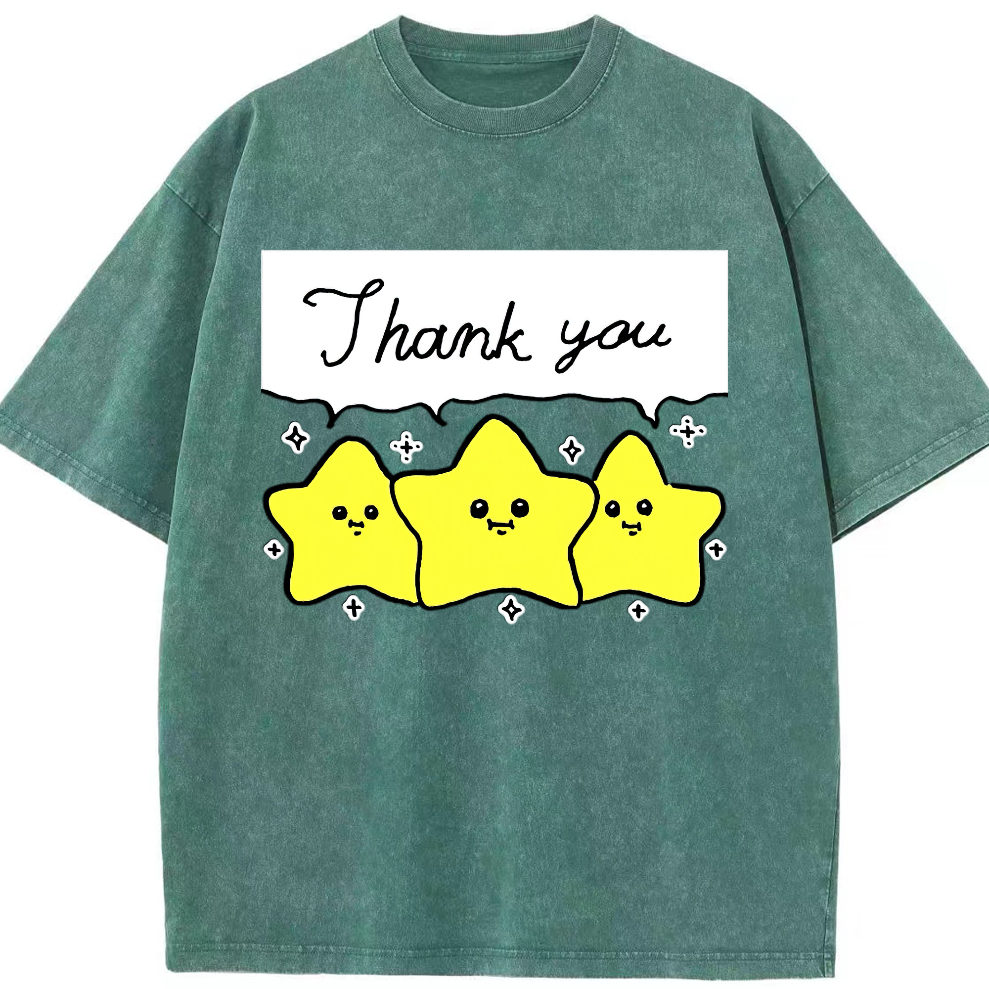 （画像用） ちいかわ 流れ星 Chii-kawa Shooting star 綿100% ヴィンテージ風 半袖Tシャツ（フロントプリント）